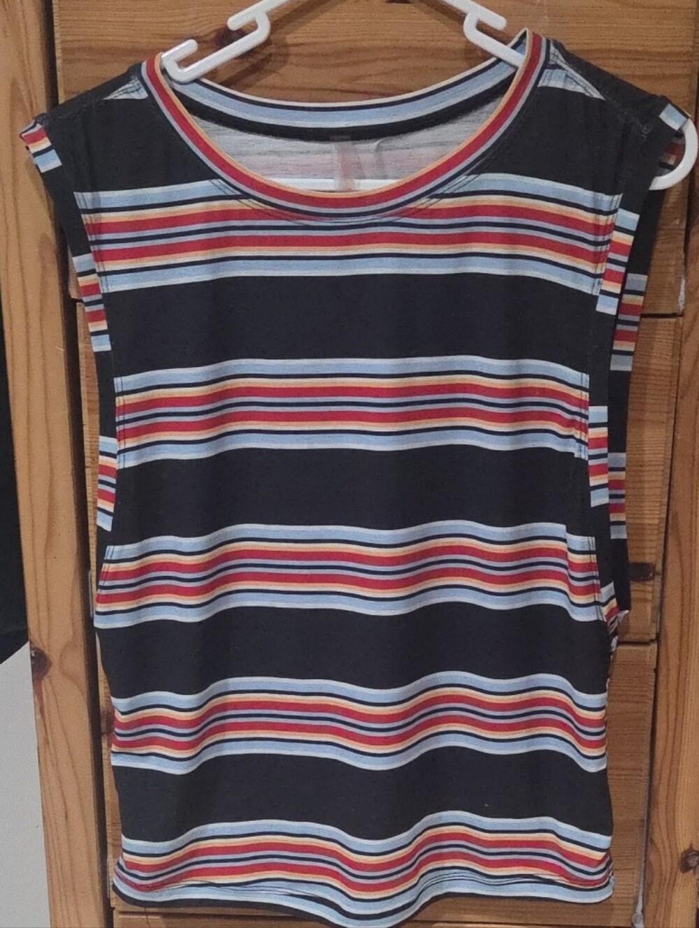 Free People Sleeveless Striped Adjustable Ruched Tee